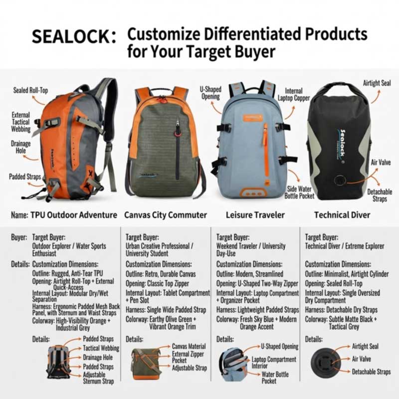 アウトドア ブランド向けのカスタム防水バックパック