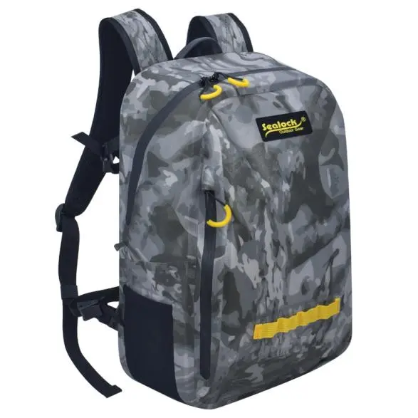 デュアルスライダー気密ジッパー付き 25L 防水バックパック (IPX7)