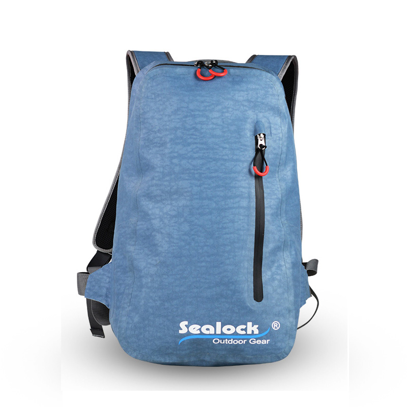Waterproof backpack alternative blue color alignment variant panel
